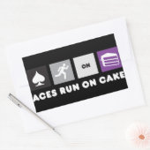 Rectangulaire Aces Run on Cake Sticker Dark (Enveloppe)