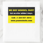 Rectangulaire Agent immobilier Sticker d'affaires - Nous acheton (Sac)