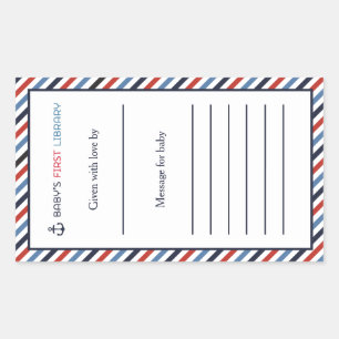 Rectangulaire Ahoy C'est un livre Sticker Bookplate Portrait