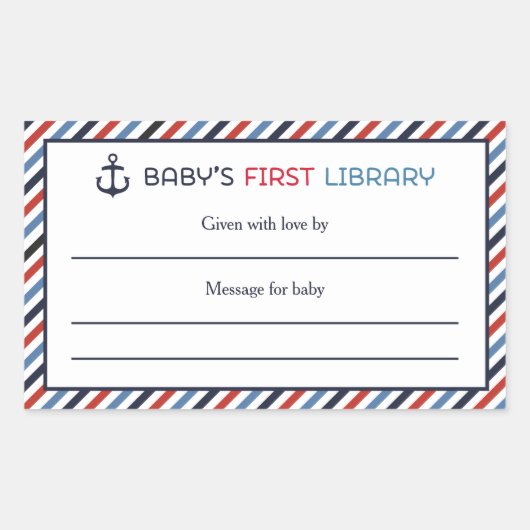 Rectangulaire Ahoy C'est un Sticker Bookplate Book (Devant)