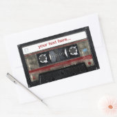 Rectangulaire Ancienne Cassette avec Sticker de texte personnali (Enveloppe)