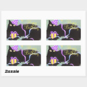 Rectangulaire Anniversaire Kitty, Sticker (Feuille)