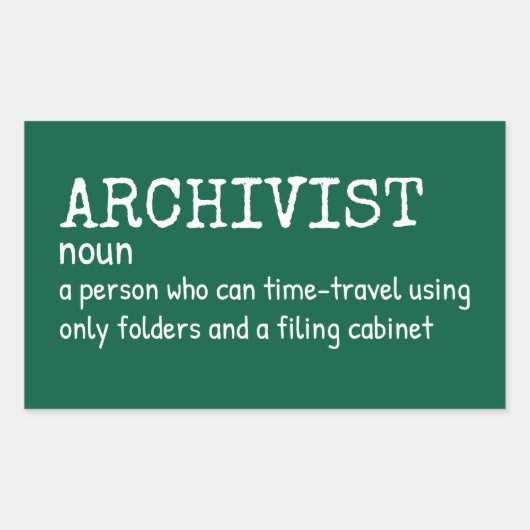 Rectangulaire Archiviste drôle Sticker (Devant)