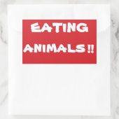 Rectangulaire ARRÊTER DE MANGER Animaux Arrêter Sticker (Sac)