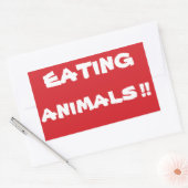 Rectangulaire ARRÊTER DE MANGER Animaux Arrêter Sticker (Enveloppe)