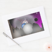 Rectangulaire Art de l'espace de la Lune sauvage - Sticker (Enveloppe)