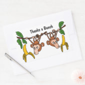 Rectangulaire AV- Drôle singes Merci un Sticker Bunch (Enveloppe)