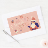 Rectangulaire avec l'amour du sticker Secret Père Noël (Enveloppe)
