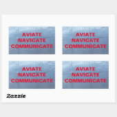 Rectangulaire AVIATE, NAVIGATE, COMMUNIQUER Sticker Aviation (Feuille)