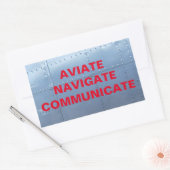 Rectangulaire AVIATE, NAVIGATE, COMMUNIQUER Sticker Aviation (Enveloppe)