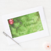 Rectangulaire Balise cadeau Joyeux Noël vert Sticker (Enveloppe)