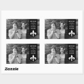 Rectangulaire Bannière Black Chic Flourish Save the Date Sticker (Feuille)