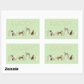 Rectangulaire Bannière de chat de Pâques joyeux Sticker de Pâque (Feuille)