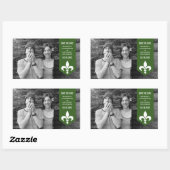 Rectangulaire Bannière verte Chic Flourish Save the Date Sticker (Feuille)