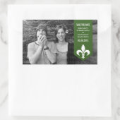 Rectangulaire Bannière verte Chic Flourish Save the Date Sticker (Sac)