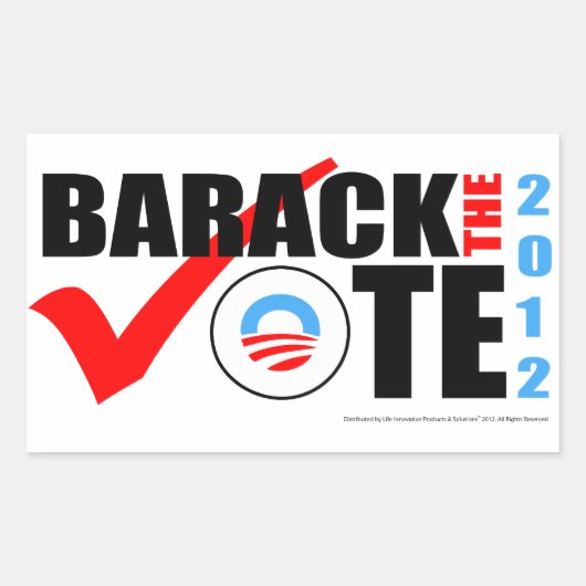 Rectangulaire Barack Le Sticker de vote avec année verticale (Devant)