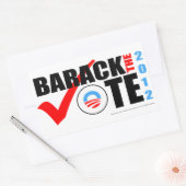 Rectangulaire Barack Le Sticker de vote avec année verticale (Enveloppe)