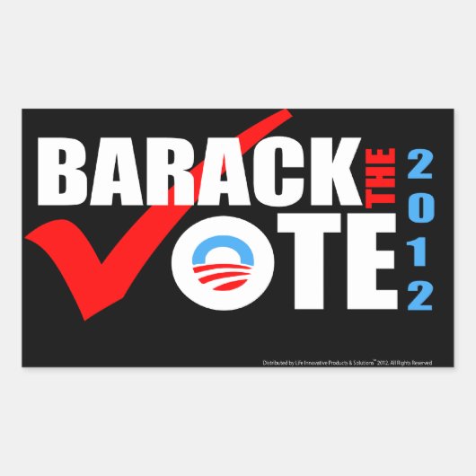 Rectangulaire Barack Le Sticker du vote 2012 avec année vertical (Devant)