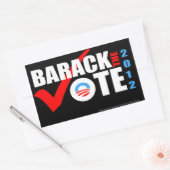 Rectangulaire Barack Le Sticker du vote 2012 avec année vertical (Enveloppe)