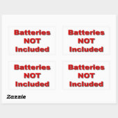 Rectangulaire Batteries non incluses Sticker (Feuille)