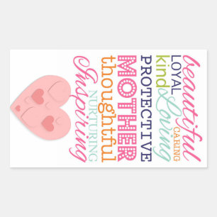 Rectangulaire Beau Sticker d'art Word Fête des Mères