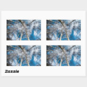 Rectangulaire Beaux arbres qui se dirigent vers le Sticker Sky (Feuille)