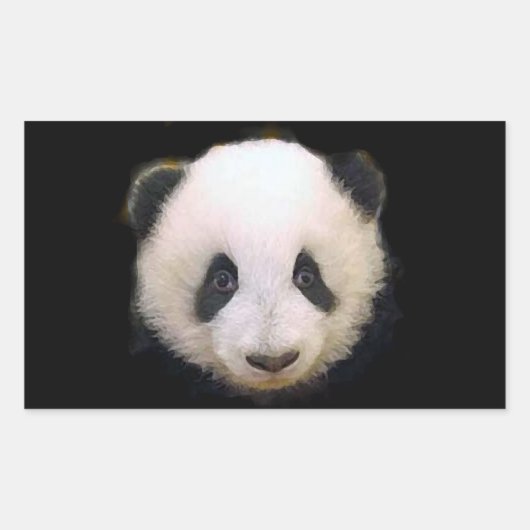 Rectangulaire Bébé Panda Coeur Sticker (Devant)