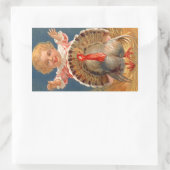 Rectangulaire Bébé pourchassant Tom Turquie Sticker Vintage (Sac)