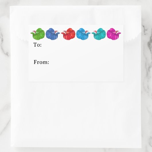 Rectangulaire Betta Fish Santas Sticker (Sac)