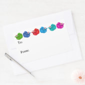 Rectangulaire Betta Fish Santas Sticker (Enveloppe)