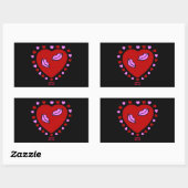 Rectangulaire Bisous Coeur Lovely Sticker Rectangle (Feuille)