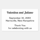 Rectangulaire Black and White Wedding Rectangle Favor Sticker (Devant)