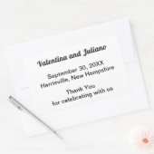 Rectangulaire Black and White Wedding Rectangle Favor Sticker (Enveloppe)