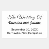 Rectangulaire Black and White Wedding Rectangle Sticker (Devant)
