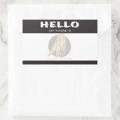 Rectangulaire Black Bonjour Mon Nom Est Sticker (Sac)