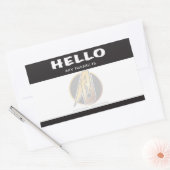 Rectangulaire Black Bonjour Mon Nom Est Sticker (Enveloppe)