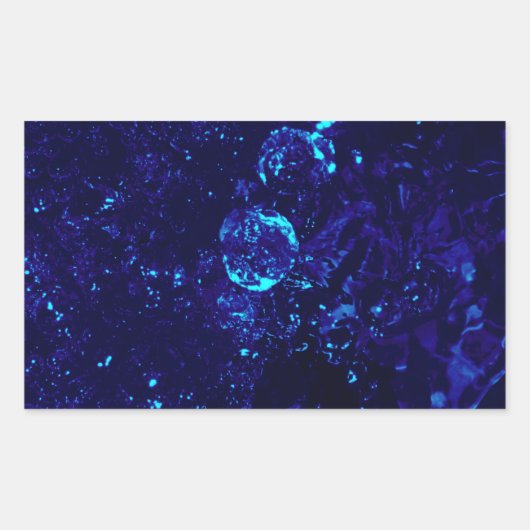 Rectangulaire Bleu Jacuzzi Bulles Rectangle Sticker (Devant)