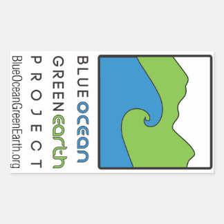 Rectangulaire Bleu Ocean Green Earth Project Sticker Rectangle