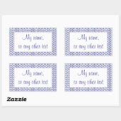 Rectangulaire BLEUE LINE KNIT - Sticker Rectangle + Texte (Feuille)