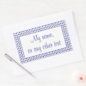 Rectangulaire BLEUE LINE KNIT - Sticker Rectangle + Texte (Enveloppe)