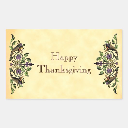 Rectangulaire Bon thanksgiving Antique Cornucopias Art Sticker (Devant)