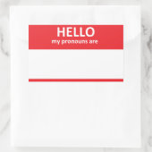Rectangulaire BONJOUR mes pronoms sont Sticker (Sac)