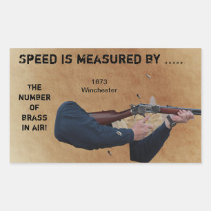 Rectangulaire Brass in the Air - 1873 Winchester Goal Sticker