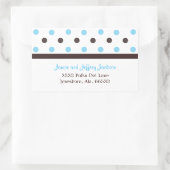 Rectangulaire Brown et bleu : Sticker d'adresse de point Polka (Sac)