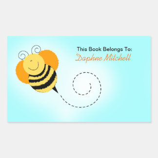 Rectangulaire Bumble Bee Hop Bee Custom Book Plate Sticker