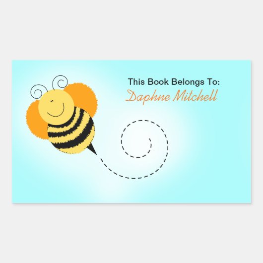 Rectangulaire Bumble Bee Hop Bee Custom Book Plate Sticker (Devant)