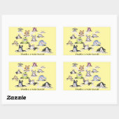 Rectangulaire Bunnies : Merci un Sticker Hole Bunch (Feuille)
