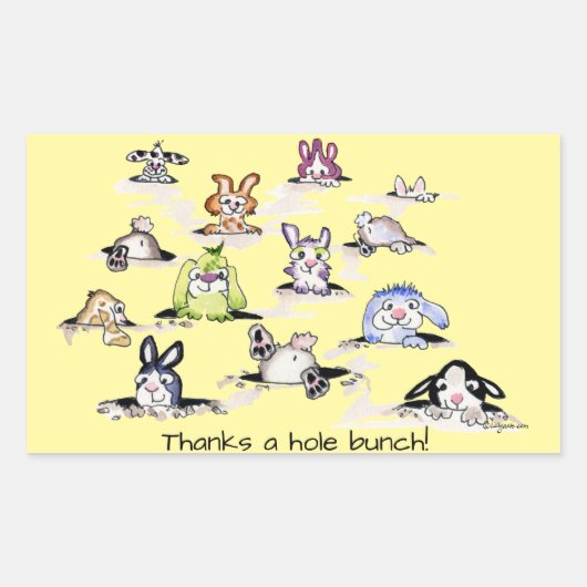 Rectangulaire Bunnies : Merci un Sticker Hole Bunch (Devant)