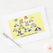 Rectangulaire Bunnies : Merci un Sticker Hole Bunch (Enveloppe)