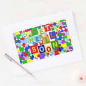 Rectangulaire BUTTONS ~ Get Well Sticker # 2 (Enveloppe)